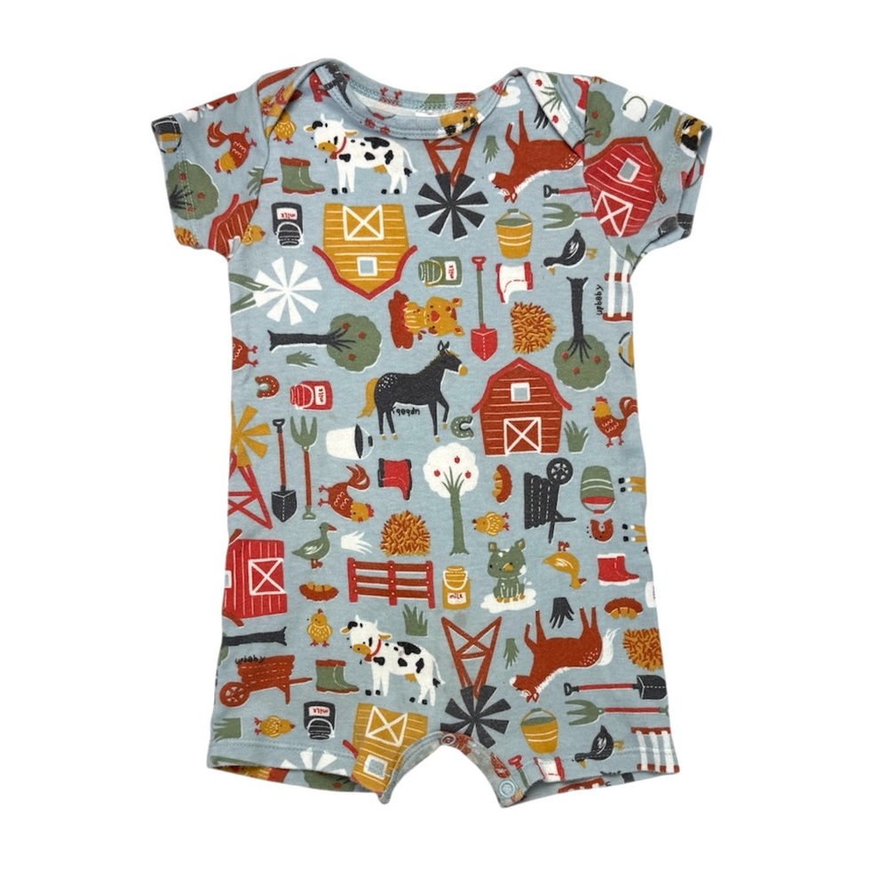 Up Baby On the Farm Romper Onesie Blue 74cm 9-12 Mons